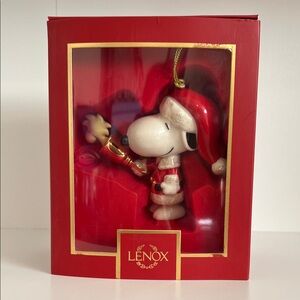 NEW Peanuts Lenox Snoopy Ringing Bell porcelain ornament with gold accents